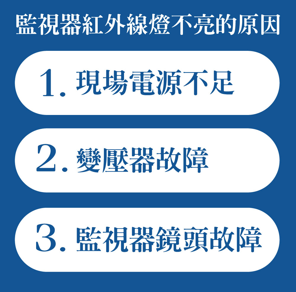 監視器紅外線燈不亮常見的三個原因